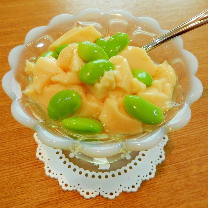 混ぜて美味しい！枝豆と玉子とうふ☆